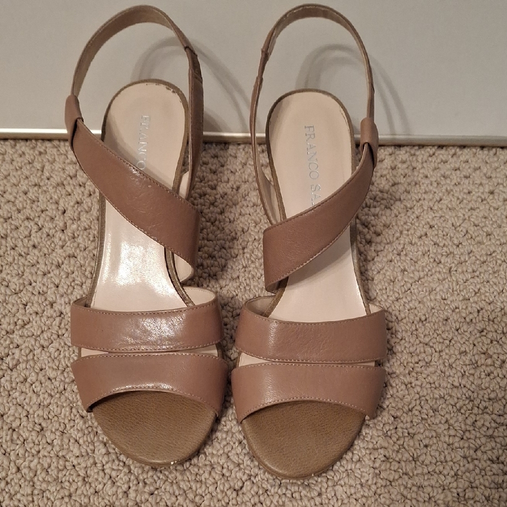 Franco Sarto Beige Strappy Sandals